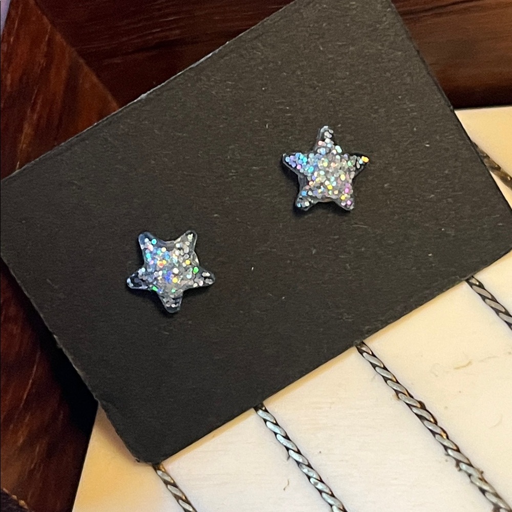 Light Blue Star Stud Earrings